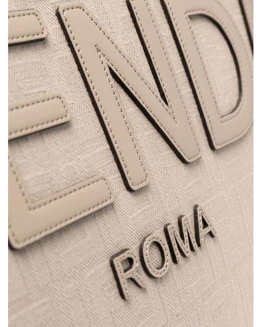 Fendi Ff Shopper Met Jacquard in het Natural
