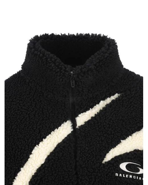 Balenciaga Black Oversized Faux Fur Jacket for men