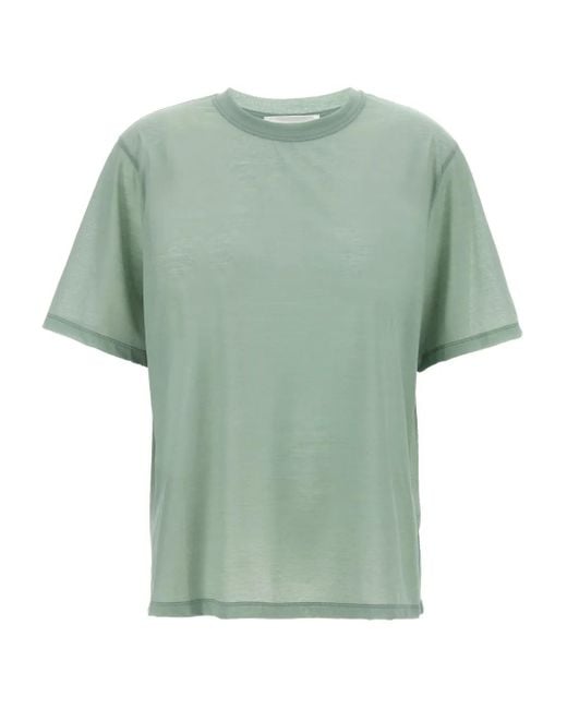 Victoria Beckham Green T-Shirt mit Logo-Stickerei