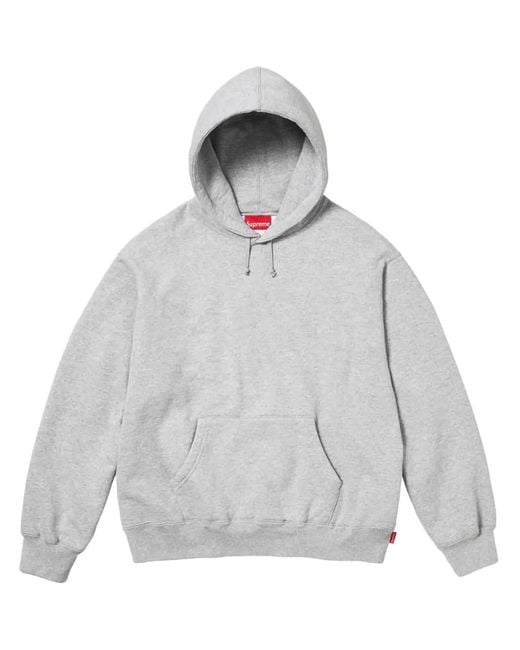 Supreme Gray Satin-Appliqué Hoodie for men