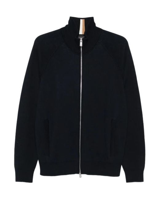 Boss Blue Zip-Up Cardigan for men