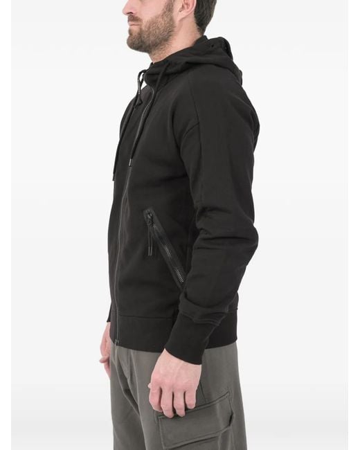 C P Company Black Hooded Zip Jacket for men