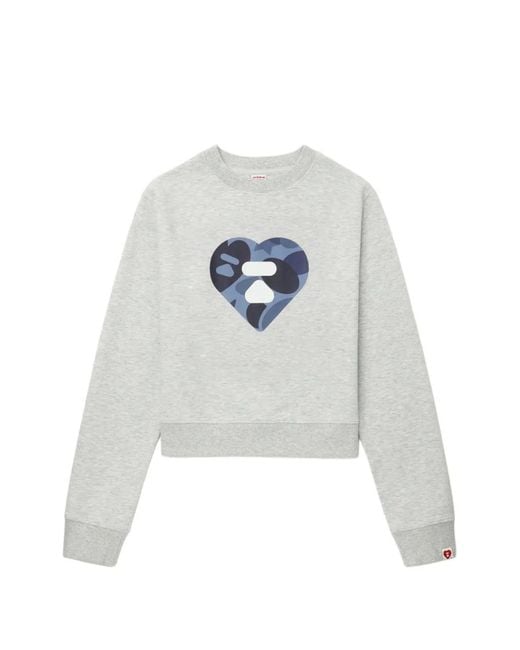 A Bathing Ape White Heart Print Top