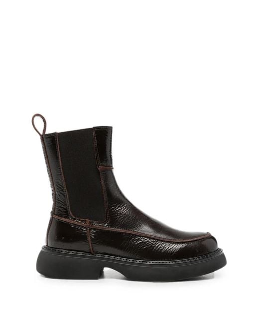 COPENHAGEN Black Patent-Leather Ankle Chelsea Boots