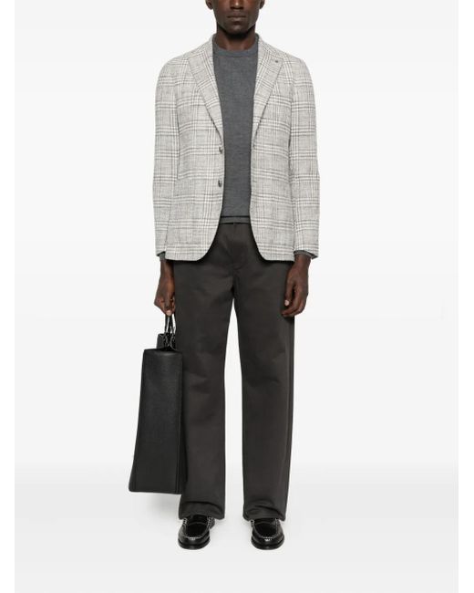 Daniele Fiesoli Gray Crew-Neck Wool Sweater for men