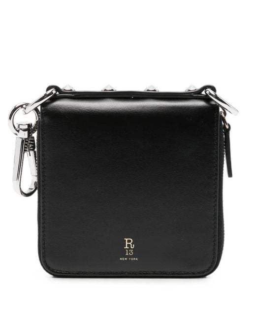 R13 Black Studded Zip-Around Wallet