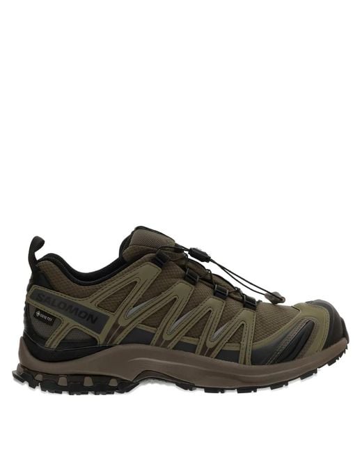 Salomon Brown Panelled Sneakers