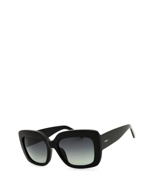 Fossil Black Rectangle-Frame Sunglasses
