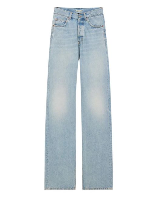 Saint Laurent Blue V-Waist Long Baggy Jeans