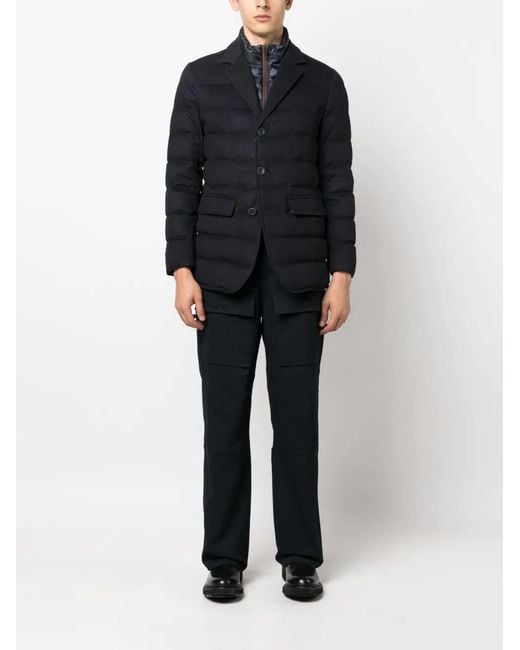 Herno Black Spread-Collar Padded Jacket for men