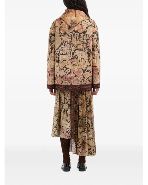 Pierre Louis Mascia Brown Beaint Floral-Motif Jacket