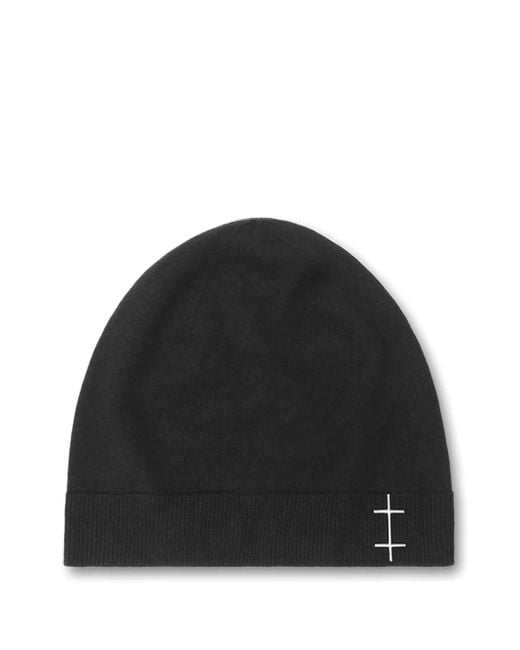 HELIOT EMIL Black Fresnel Beanie Mit Gitterdetail