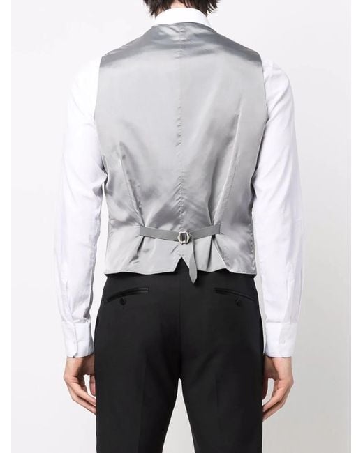 Tagliatore White Button-Up Suit Waistcoat for men