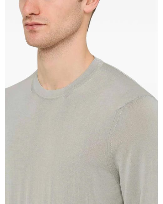 Drumohr Gray Frosted Cotton Sweater for men