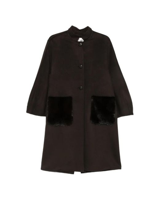 Manzoni 24 Black Fur-Pocket Coat
