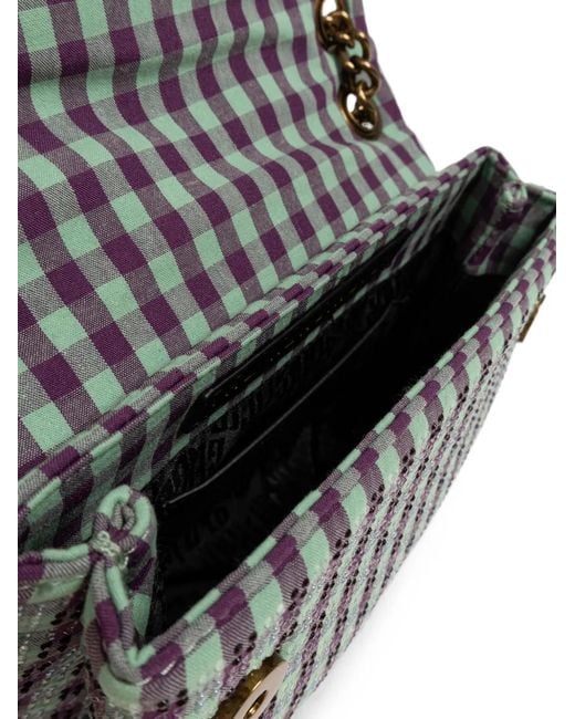 Kurt Geiger Purple Mini Kensington Floral-Embellished Shoulder Bag