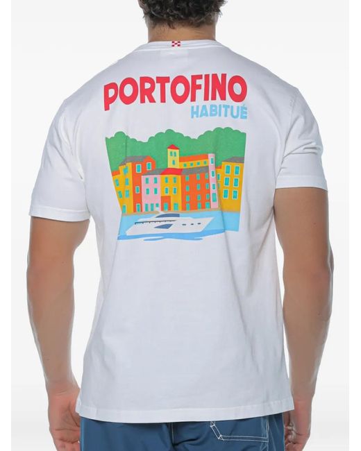 Mc2 Saint Barth White Graphic-Print Portland T-Shirt for men