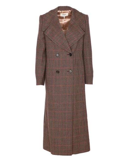 Cappotto Principe Di Galles di Chloé in Brown