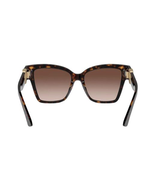 Dolce & Gabbana Brown Precious Square-Frame Sunglasses