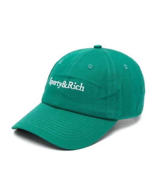 Sporty & Rich Green Serif Logo Cap