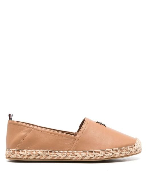 Tommy Hilfiger Brown Logo-Plaque Flat Espadrilles