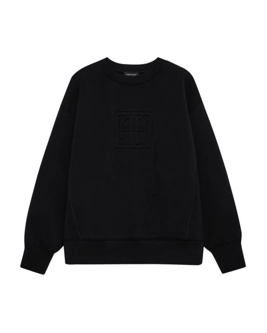 Anine Bing Black Alto Monogram Sweatshirt