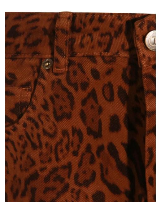 Twinset Brown Leopard Print Trousers