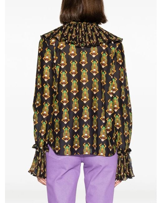 LaDoubleJ Blouse Met Print in het Black