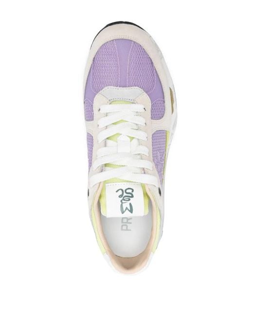 Premiata White Colour-Block Chunky Sneakers