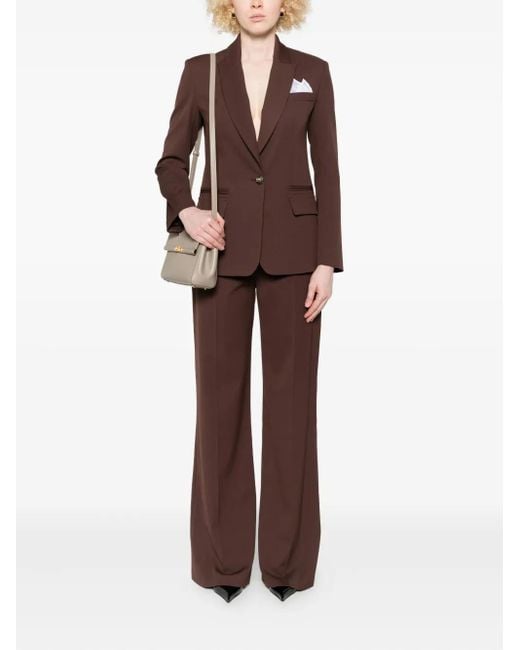 Elisabetta Franchi Brown Single-Button Pocket Jacket