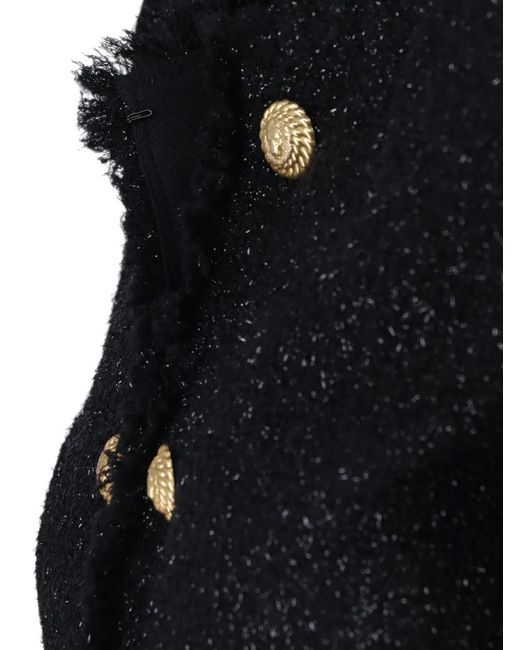Balmain Blue Lion-Button Tweed Jacket