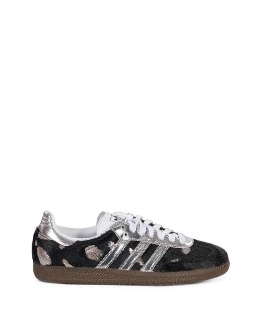 Adidas White Samba Leopard-Print Sneakers