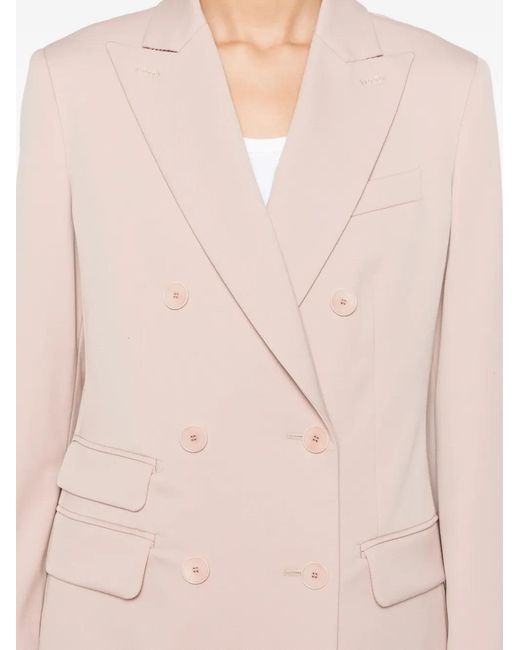 Max Mara Pink Mxmegrege Double-Breasted Pocket Blazer