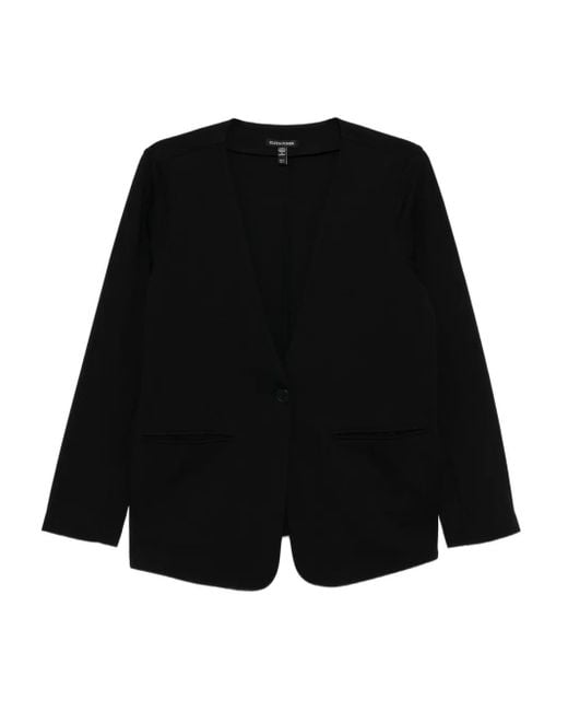 Eileen Fisher Black V-Neck Blazer