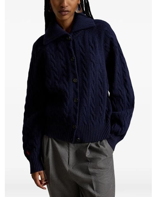 Polo Ralph Lauren Blue Cable-Knit Cardigan
