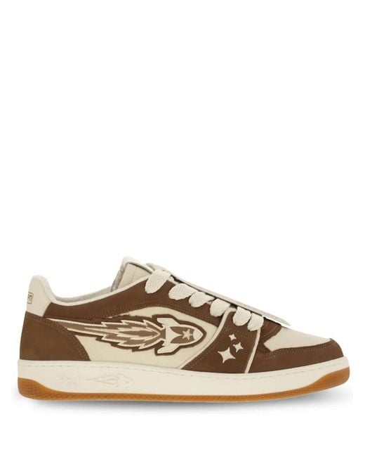 ENTERPRISE JAPAN Brown Logo-Patch Sneakers for men