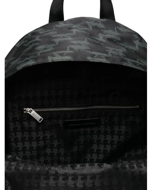 Mochila con monograma Karl Lagerfeld de hombre de color Black