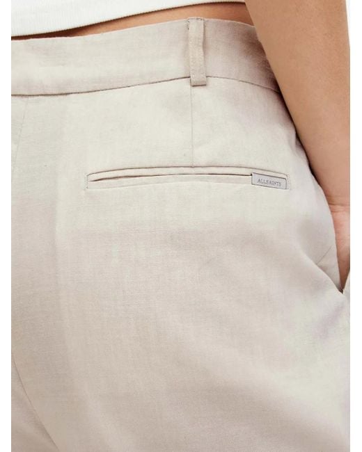 Pantaloni Con Pieghe Frontali di AllSaints in Natural