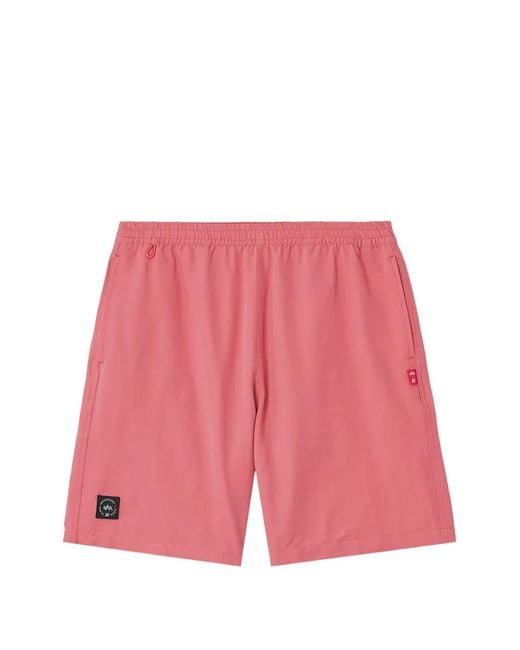 Izzue Pink Logo-Patch Elasticated-Waist Shorts for men