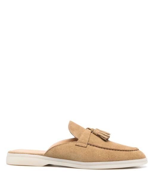 Scarosso Natural Tassel/Detail Suede Mules