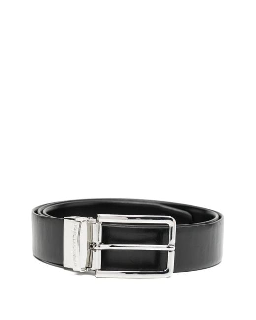 Karl Lagerfeld Black Monogram Reversible Belt for men