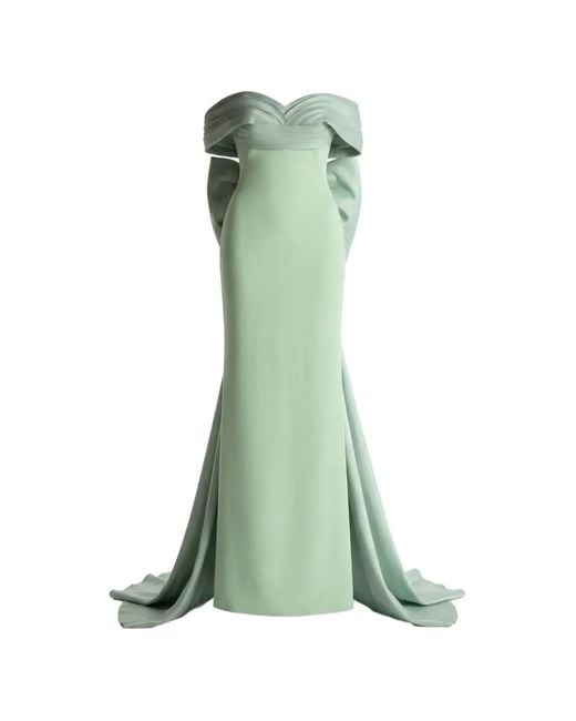 Gatti Nolli by Marwan Green Off-Shoulder Gown Dress