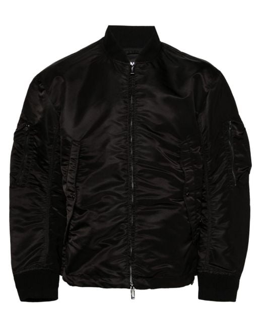 Emporio Armani Black Zipped Bomber Jacket for men