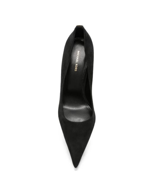 Michael Kors Black Elyse Pointed-Toe Suede Pumps