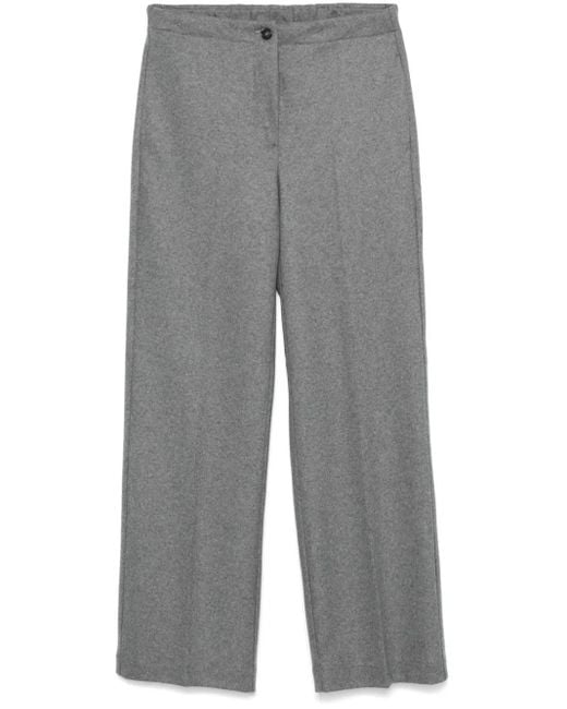 Seventy Gray Knitted Brushed Wool Straight Trousers
