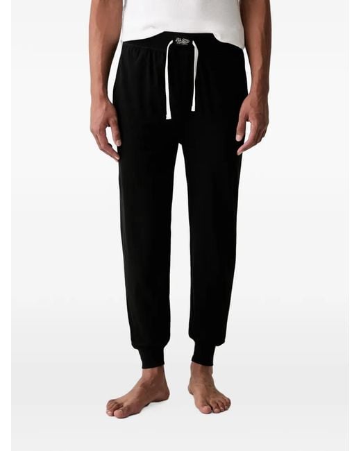 Polo Ralph Lauren Black Drawstring Cuffed-Hem Pajama Bottoms for men