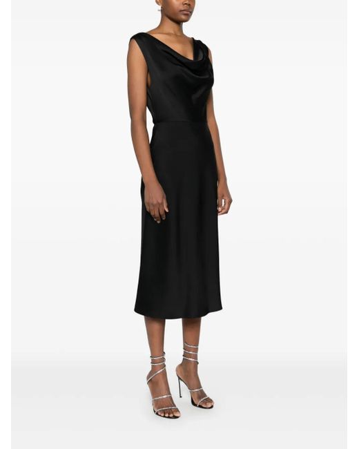 Blumarine Black Cowl-Neck Midi Dress
