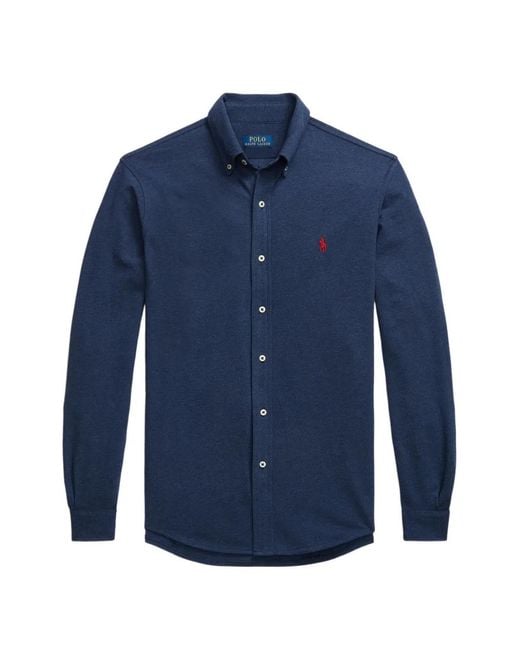 Polo Ralph Lauren Blue Chemise Featherweight À Broderies À Manches Longues for men