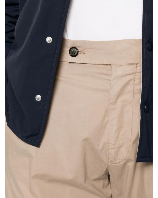 Berwich Natural Pleated Cuffed Trousers for men