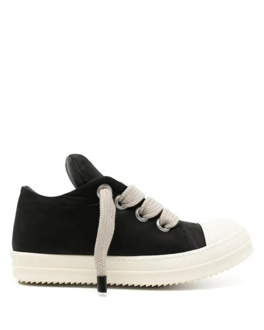 Rick Owens Black Jumbo Lace Padded Low Sneakers for men